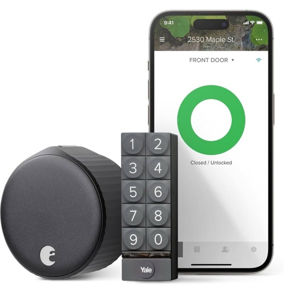 August Home Matte Black Wi-Fi Smart Lock & Smart Keypad Keyless Door Lock - Picture 1 of 9